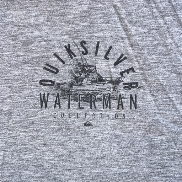 Quiksilver Gray Ship logo Short Sleeve Shirt - Picture 2 of 4